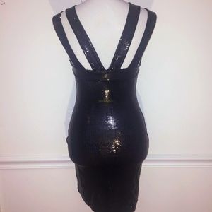 Black Sequin Mini Dress